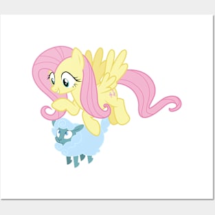 Fluttershy saving a tiny ewe 2 Posters and Art